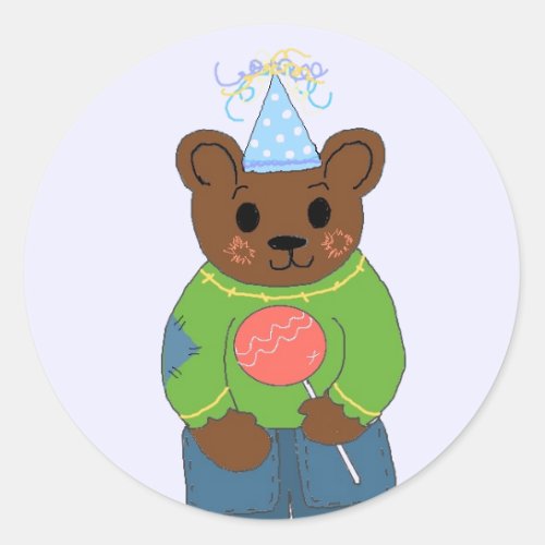 Birthday Teddybear Classic Round Sticker