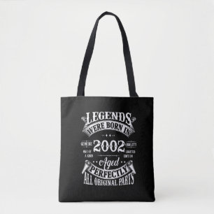 Birthday Tee Vintage Legends Born In 2002 Tote Bag