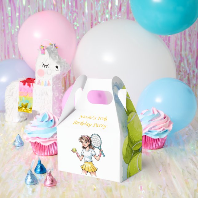 Birthday Tennis Ace Girl Celebration Favor Boxes (Party)