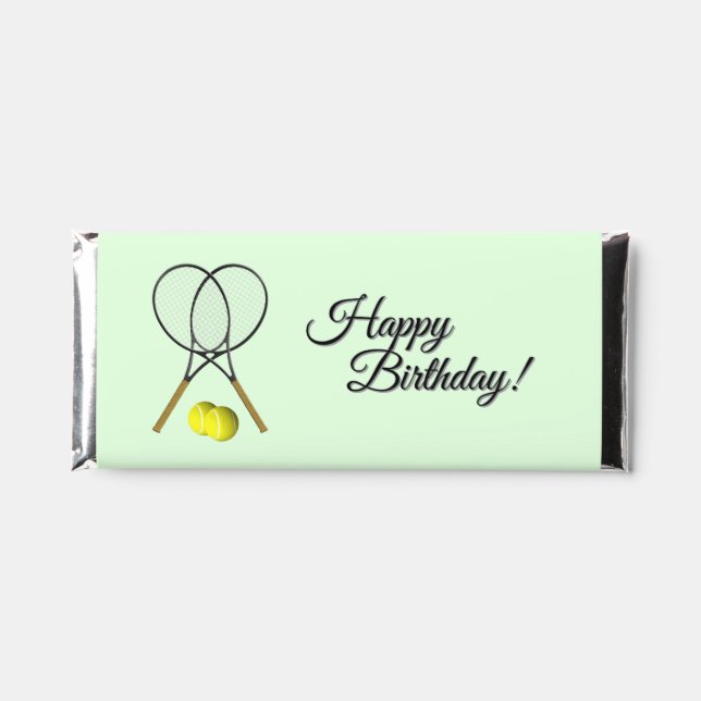 Birthday Tennis Green Sports Hershey Bar Favors (Front)