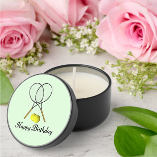 Birthday Tennis Green Sports Mini Candle Favors