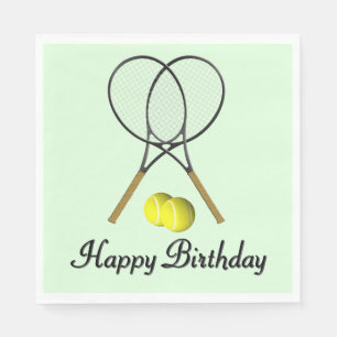 Birthday Tennis Green Sports Napkins