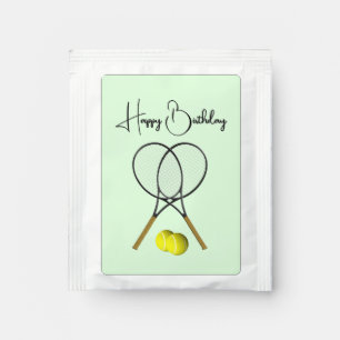 Birthday Tennis Green Sports Tea Bag Drink Mix
