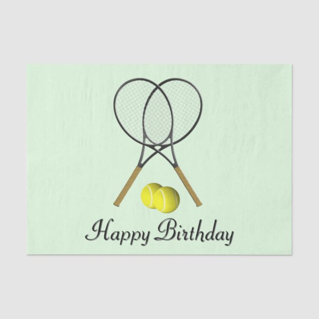 Birthday Tennis Green Sports Tissue Paper (Front)