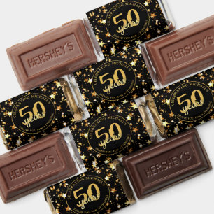 Birthday Thank You Black Gold Stars Custom Hershey's Miniatures