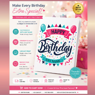 Birthday Thank You Card – Elegant Appreciation Car