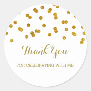 Birthday Thank You Custom Favor Tags Gold