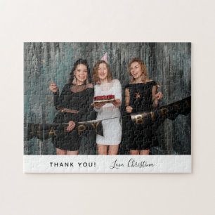 Birthday thank you custom photo text jigsaw puzzle
