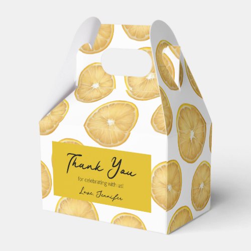 Birthday Thank You Favor Boxes Lemon