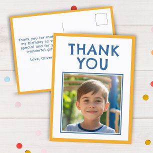 Birthday Thank you Kids Photo Postcard