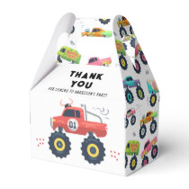 Birthday Thank You Modern Kids Monster Car Trucks Favor Boxes