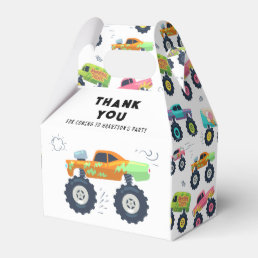 Birthday Thank You Modern Kids Monster Car Trucks Favor Boxes