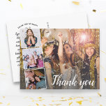 Birthday Thank You Photo Collage Any Year Postcard<br><div class="desc">Say thank you with this awesome postcard featuring four of your favorite photos and then word "Thanks" in an elegant script font. The backside features space for a typed note or delete to leave space for a handwritten note. Perfect for any age birthday! Your guests will love seeing photos from...</div>