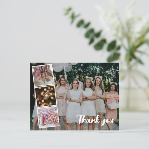 Birthday Thank You Photo Collage fully customized Postcard