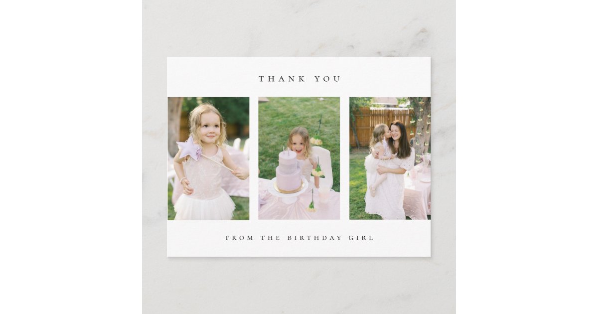 birthday thank you photo post card