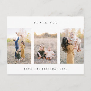 birthday thank you photo post card