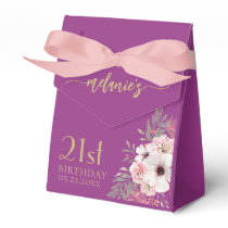 Birthday Thank You Pink Flowers Favor Boxes