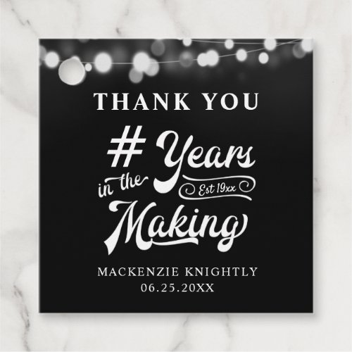 Birthday Thank You Years in the Making Lights Favor Tags