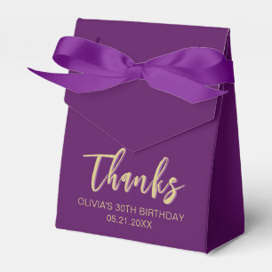 Birthday Thanks Simple Modern Purple Favor Boxes