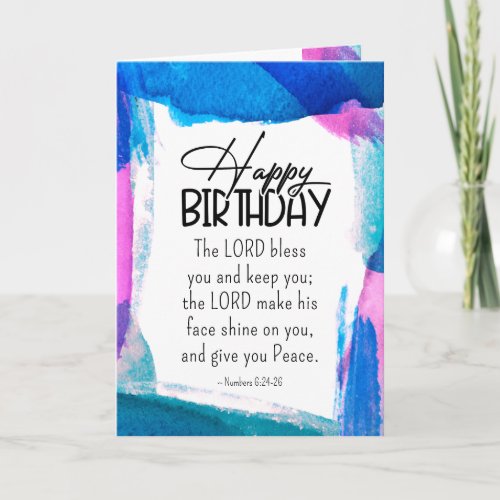 Birthday The Lord Bless You Numbers 6 24_26 Bible Card