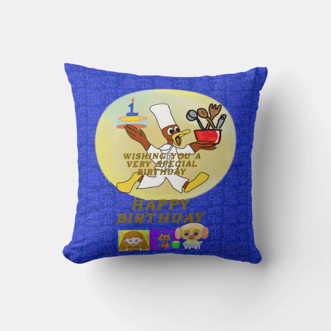 Birthday  throw pillow (Front)