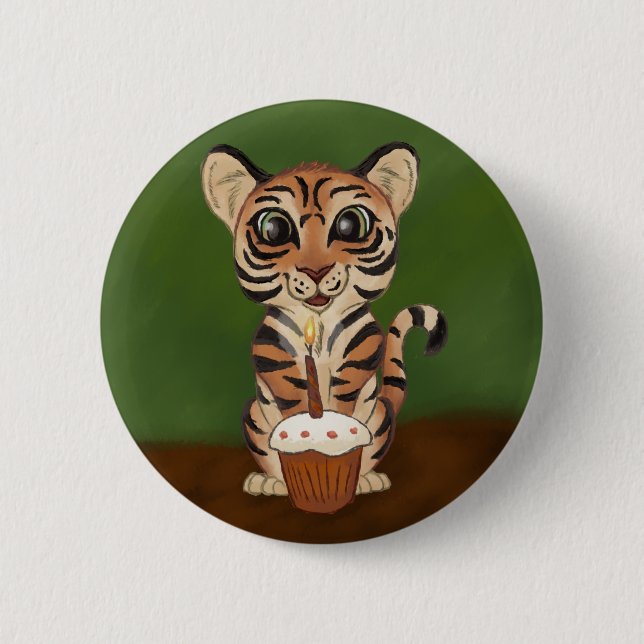Birthday Tiger Button (Front)