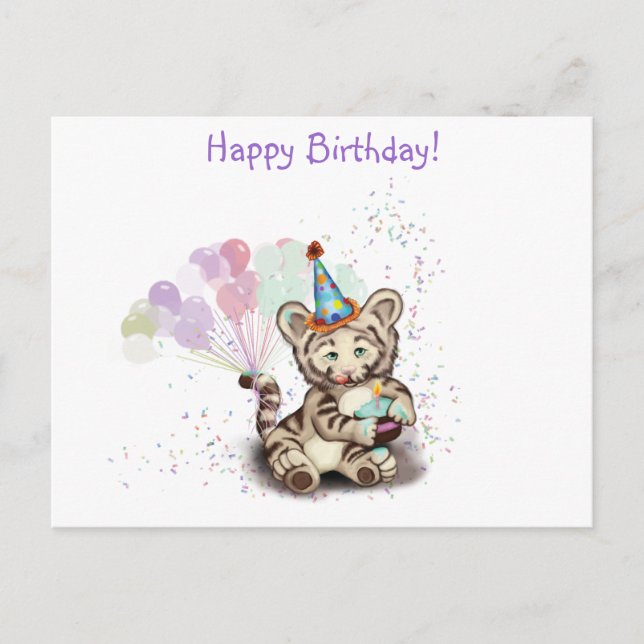 Birthday Tiger Postcard (Front)