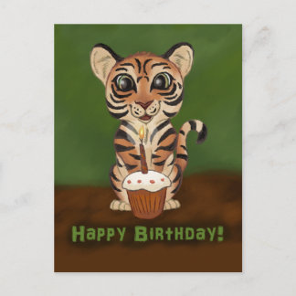Birthday Tiger Postcard