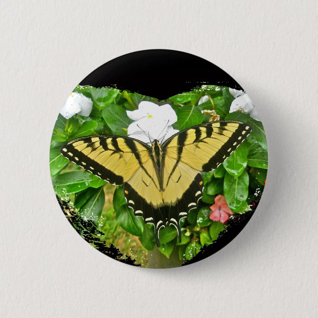 Birthday Tiger Swallowtail Butterfly Items Button (Front)