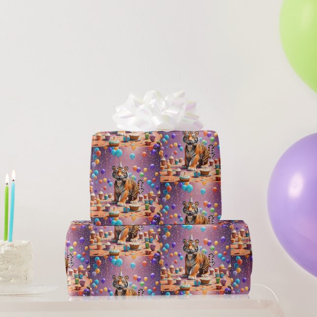 Birthday Tiger Wrapping Paper (Party Gifts)