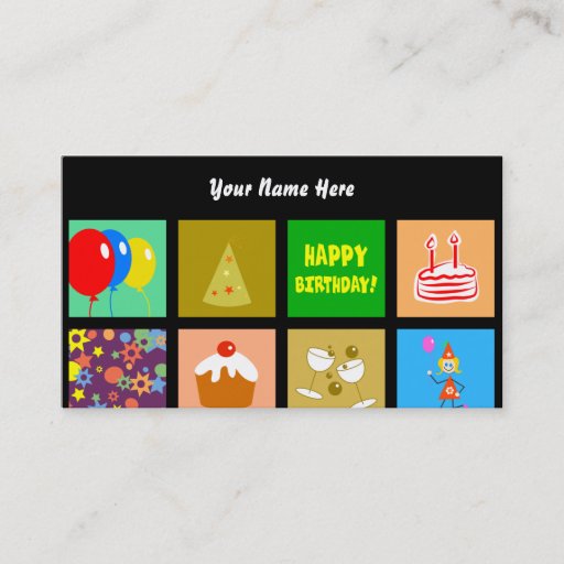 Customizable Birthday Tile Wallpaper, Your Name Here Business Card