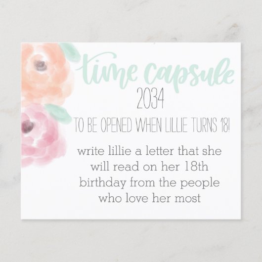 Birthday Time Capsule Card (Front)