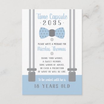 Birthday Time Capsule Card  Light Blue  Gray Enclosure Card by DeReimerDeSign at Zazzle