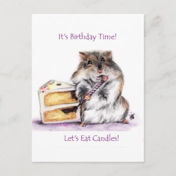 Birthday Time (hamster) Postcards by jaisjewels at Zazzle