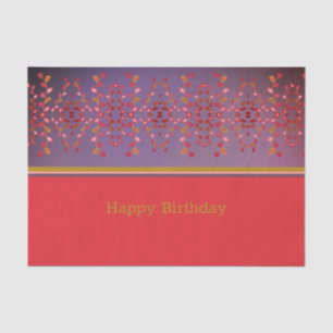 Birthday Tissue In Plum Pink and Mustard Paper