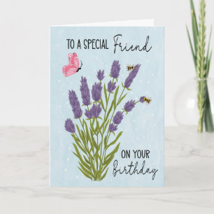 Birthday To A Special Friend Flowers and Bees Card
