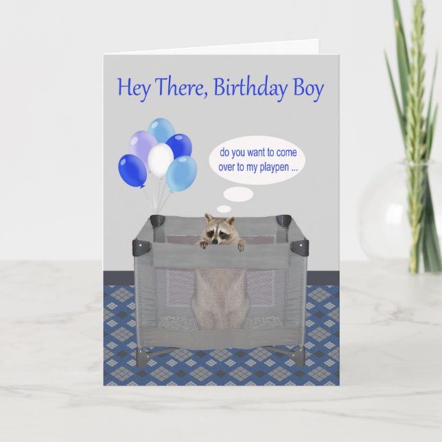 Birthday to Birthday Boy, adult humor cards (Front)
