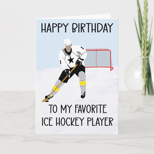 Birthday to Favorite Ice Hockey Player Card (Front)