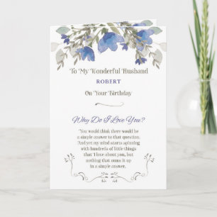 Birthday to Husband Personalize with Name Card