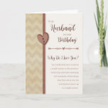 Birthday To Husband - Why Do I Love You? Card at Zazzle