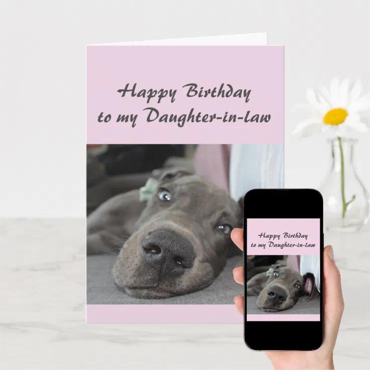 Birthday to my Daughter-in-law Fun Dog Relax Humor Card | Zazzle