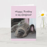 Birthday to my Girlfriend Fun Dog Relax Humor Card<br><div class="desc">Happy Birthday to my Girlfriend definition of Relax Humor Greeting with cute relaxing Great Dane Dog</div>