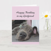 Birthday to my Girlfriend Fun Dog Relax Humor