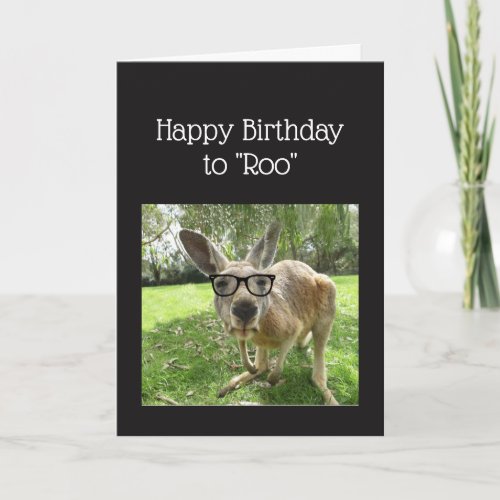 Birthday to Roo Fun Kangaroo Australia Animal art Card