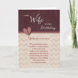 Birthday to Wife - Why Do I Love You? Card<br><div class="desc">Let your wife know how much you love her and why with this romantic "Why Do I Love You" Birthday card. Front of card features a faux ribbon and button heart and chevron design. Card designed by Rycky Creations,  heart by Suz of Arda Cards.</div>