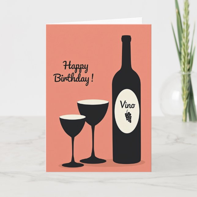 Birthday Toast Bottle Card (Front)
