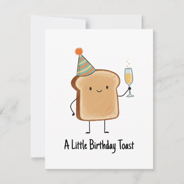 Birthday Toast Card Funny Bread Pun Cute Humor (Front)