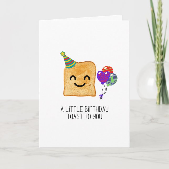 Birthday Toast Funny Folded Greeting Card (Front)