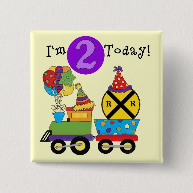 Birthday Train 2nd Birthday T-shirts and Gifts Pinback Button (Front)