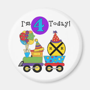Birthday Train 4th Birthday Tshirts and Gifts Magnet